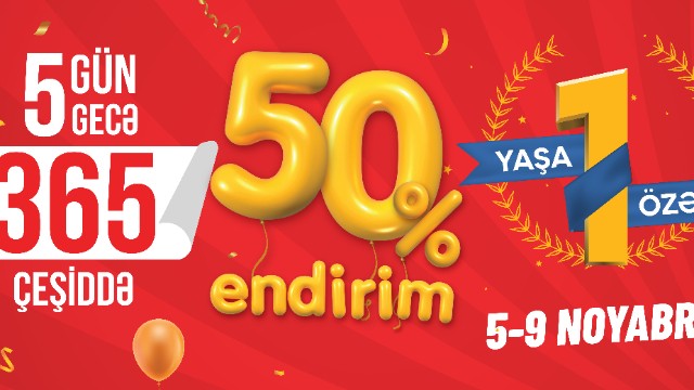 5 Gün 5 Gecə 365 məhsuldatam 50% endirim olacaq